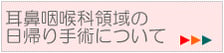 耳鼻咽喉科領域の日帰り手術について