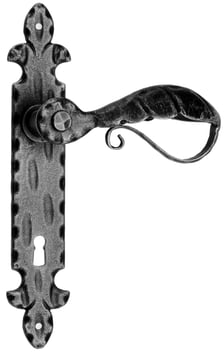 Maniglia porta ristrutturazione ferro battuto forgiato nero opaco 