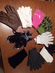 Handschuhe Fr.2.-/ 3.50, Hexenhandschuhe mit Silber-Nägel Fr.3.50