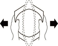 左右に広げてかぶります