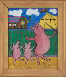 Aus der Ausstellung: Lothar-Günther Buchheim "Bimbina und Kompanie – die Zirkuswunderschweine", 1945/46 (Foto: Buchheim Museum)