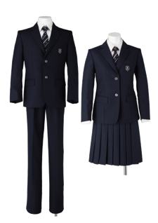 川島高校制服|男女冬服着用画像