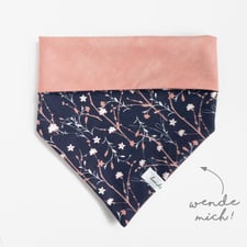 hundsoadli Halstuch mit Blumen blau rosa