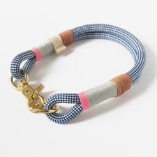 Halsband aus Kletterseil handmade Franken blau rosa