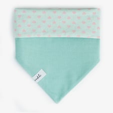 hundsoadli Hundehalstuch mit Herzen türkis rosa