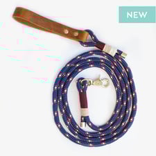 Leine aus Tau und Leder von hundsoadli blau