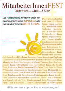 Einladung zum Mitarbeiterfest 2015