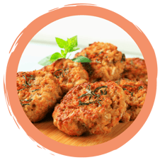 Getreidepflanzerl mit Wildkräutersalat