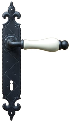 Maniglia porta ferro forgiato porcellana ruggine nero opaco 