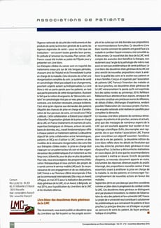 LMC France Correspondance Onco Hématologie oncologie leucemie Mina Daban association patient cancer 2016