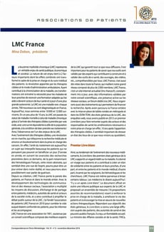LMC France Correspondance Onco Hématologie oncologie leucemie Mina Daban association patient cancer 2017