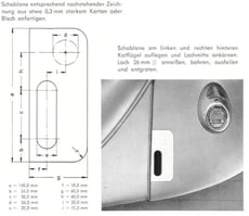 Position der Export- Löcher aus dem Reparaturleitfaden hinten