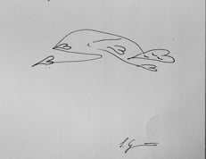 Schlafendes Herz, Tusche auf Papier