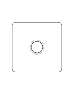 サイコロの1の目の周りを文字が囲んでいるが小さい文字なので見えにくい