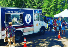 Crepe and Cake at the outdoor Golden Valley Farmers market on Sundays