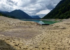 Niedrigwasser am Sylvensteinsee