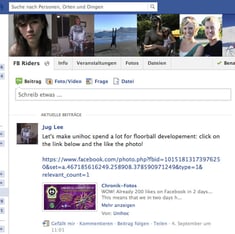 Riders-Gruppe auf Facebook