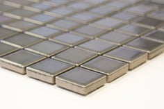 mosaico 23 mm in ceramica colore grigio lucido