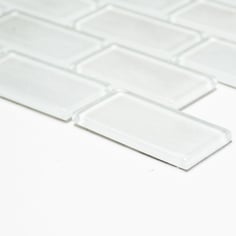 Mosaico Brick CRYSTAL WHITE in vetro lucido 25x50mm