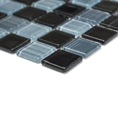 Mosaico NERO GRIGIO MIX Vetro Trasparente lucido
