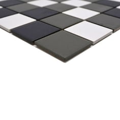 mosaico ceramica antiscivolo per piscina, bagno colore mix bianco nero