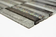 mosaico vetro Glitter Argento Brick