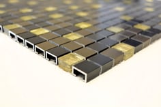 Mosaico 15mm in Alluminio Vetro Brown