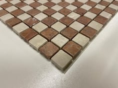 Mosaico Marmo 20mm Rosso Botticino anticato 30,5x30,5x0,8cm