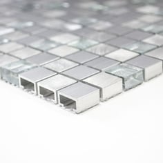 Mosaico 15mm in Alluminio Vetro Silver