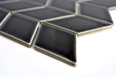 mosaico nero decorativo in ceramica a forma di rombo 