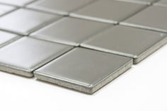 mosaico in ceramica colore grigio forma quadrata 48mm opaco