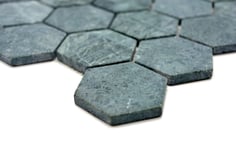 mosaico esagono in marmo verde