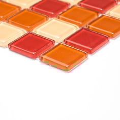 Mosaico CRYSTAL MIX ROSSO ARANCIO Vetro lucido