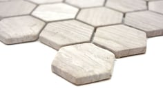 mosaico esagono grigio in marmo