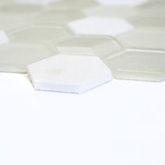 Mosaico effetto 3D Hexagon marmo vetro Bianco
