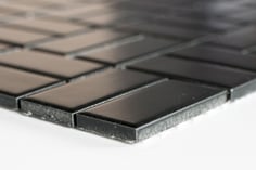 mosaico in ceramica colore nero forma rettangolo opaca