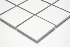 mosaico in ceramica colore bianco forma quadrata 48mm opaco