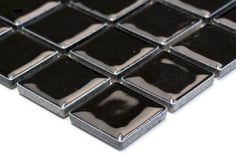 mosaico in ceramica forma quadrata nero lucido