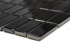 mosaico in ceramica a mattoncino colore nero lucido