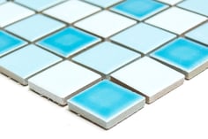 mosaico in ceramica mix blu lucido