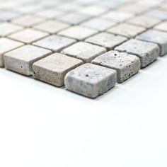 mosaico marmo Travertino Silver