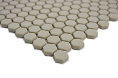 mosaico esagonale vetro tessera 15mm beige