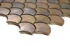 mosaico a ventaglio metallo rame 