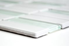 mosaico in ceramica vetro colore bianco forma rettangoloopaco