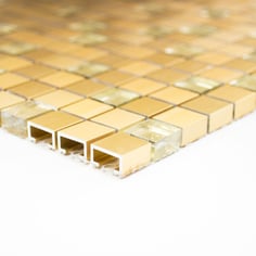 Mosaico 15mm in Alluminio Vetro Gold