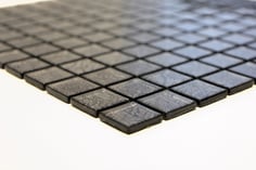 mosaico vetro tessera 23mm foglia argento colore nero