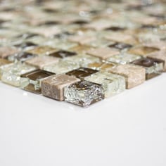 Mosaico Marmo Vetro 15mm Cub Mix Emperador Chiaro