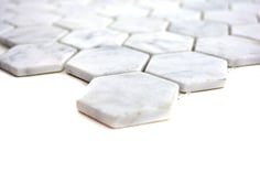 mosaico esagono bianco carrara