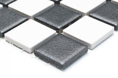 mosaico ceramica antiscivolo per piscina colore bianco nero scacchiera