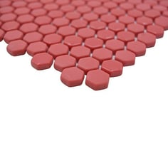 mosaico esagonale vetro tessera 15mm rosso